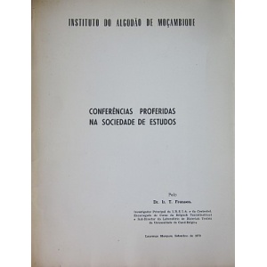 FRANSEN (DR. IR. T.) - CONFERÊNCIAS PROFERIDAS NA SOCIEDADE DE ESTUDOS