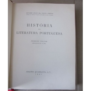 PIMPÃO (ÁLVARO JÚLIO DA COSTA) - HISTÓRIA DA LITERATURA PORTUGUESA