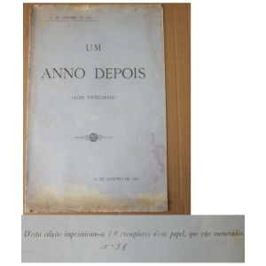 31 DE JANEIRO DE 1891. UM ANNO DEPOIS