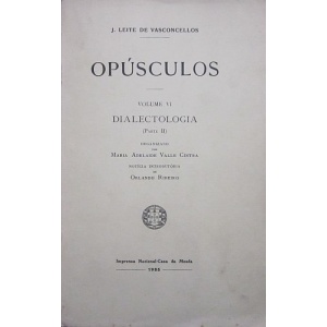 VASCONCELOS (J. LEITE DE) - OPÚSCULOS