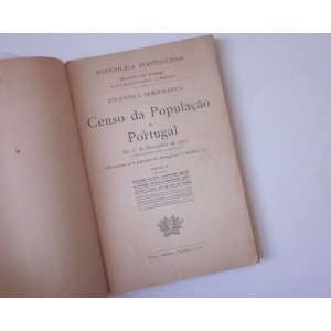 CENSO DA POPULAÇÃO DE PORTUGAL NO 1º DE DEZEMBRO DE 1911. ESTATÍSTICA DEMOGRÁFICA