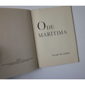 PESSOA (FERNANDO) - ODE MARÍTIMA