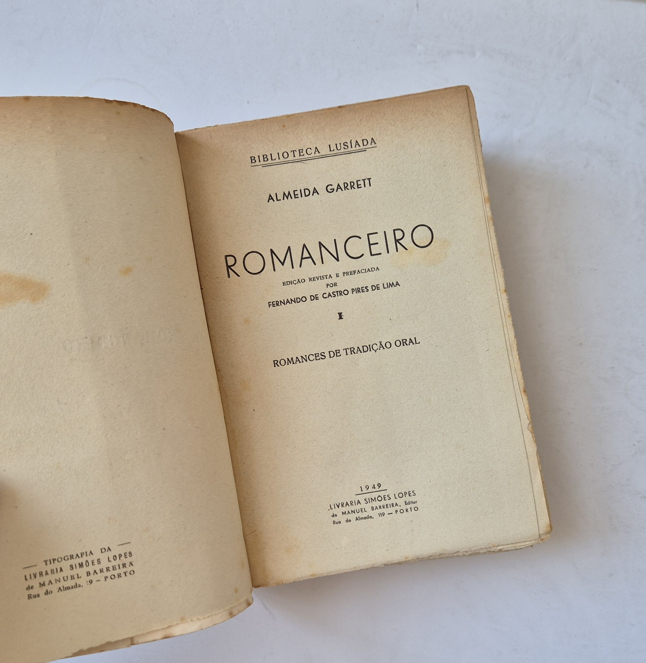 7219 b GARRETT (ALMEIDA) - O ROMANCEIRO