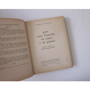 NÉDONCELLE (MAURICE) - PARA UMA FILOSOFIA DO AMOR E DA PESSOA