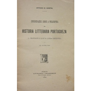 QUENTAL (ANTERO DE) - CONSIDERAÇÕES SOBRE A FILOSOFIA DA HISTORIA LITERÁRIA PORTUGUESA
