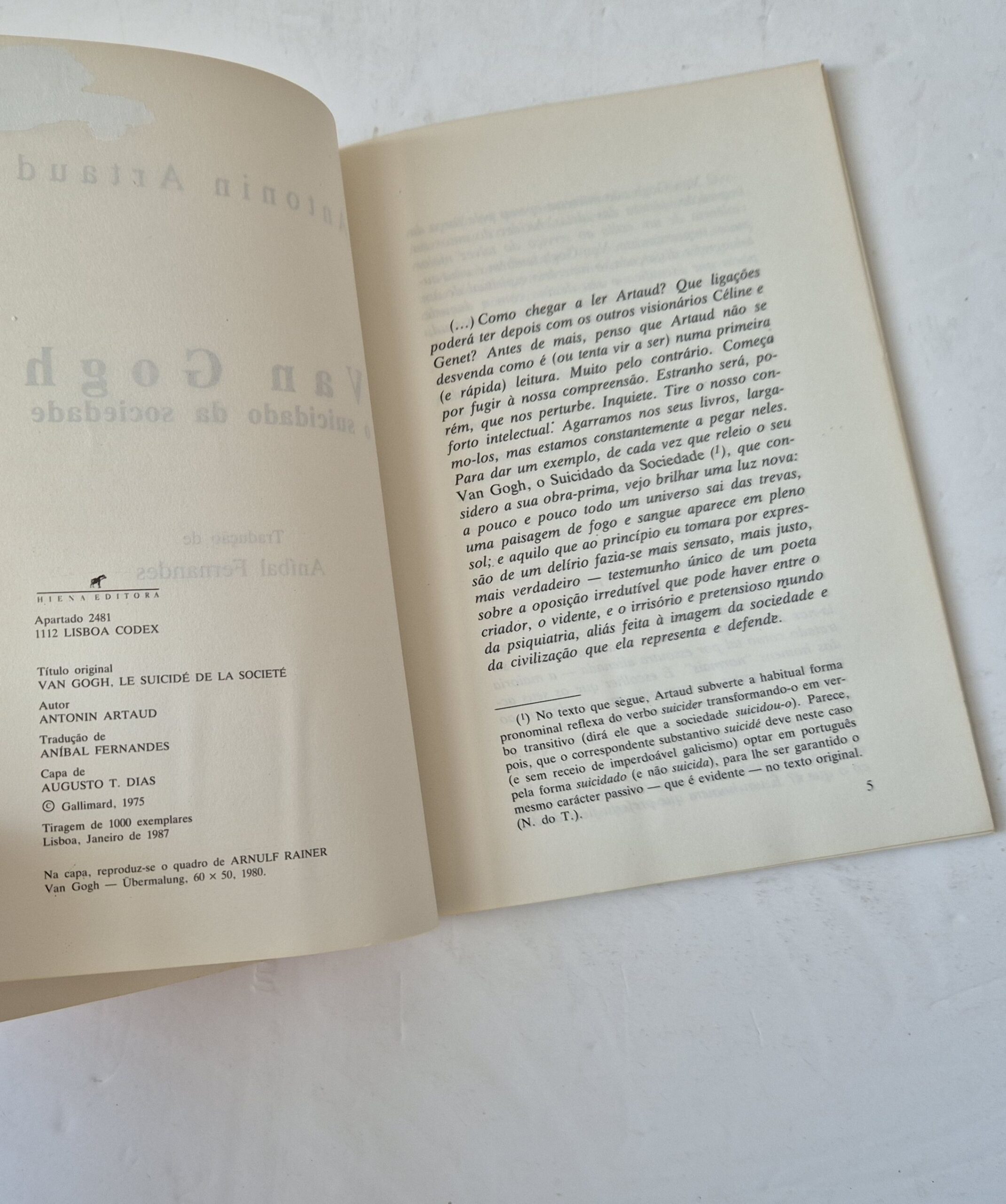 21275 c ARTAUD (ANTONIN) - VAN GOGH O SUICIDADO DA SOCIEDADE