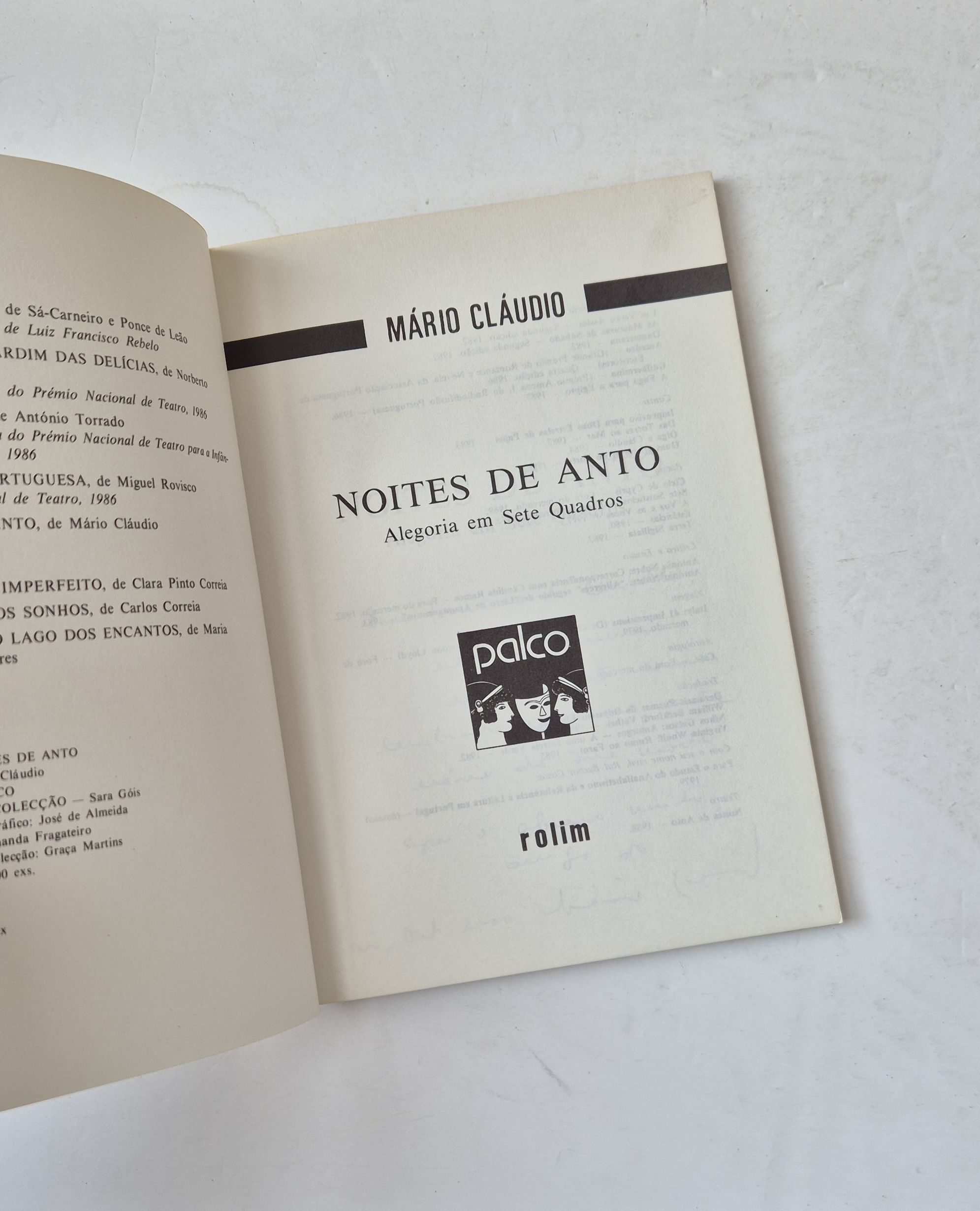 21476 b CLÁUDIO (MÁRIO) - NOITES DE ANTO